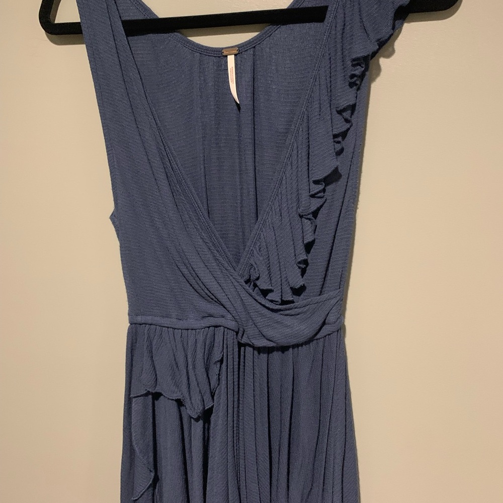 Free People Navy Textured Knit Top